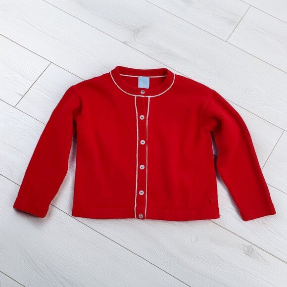 Bella Bliss Red Cardigan Size 7 - Picture 1 of 5